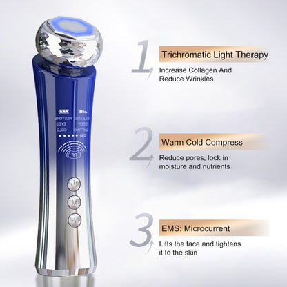Portable Microcurrent Facial Device Lifting Tighten Wrinkle Removal Skin Care Whitening Handheld Facial Massager