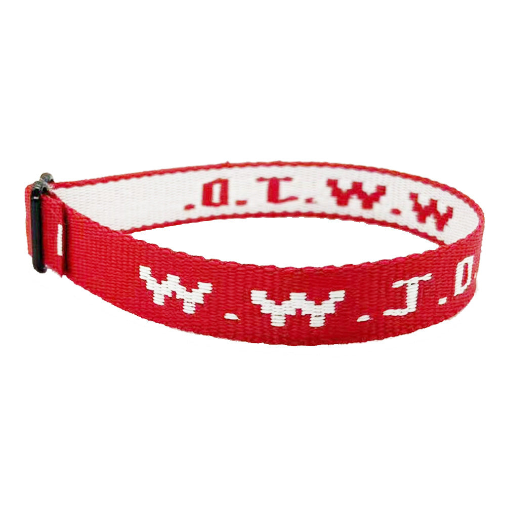 Alphabet Jacquard Printed Wrist Strap Bracelet Strap Unisex WWJD Bracelet Adjustable Bracelet