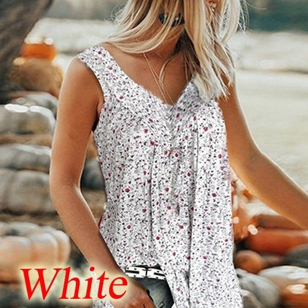 Floral Sleeveless Women's T-shirt