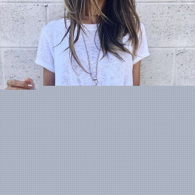Irregular crossover blouse T-shirt
