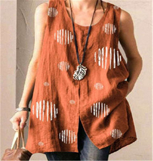 Casual sleeveless circle shirt