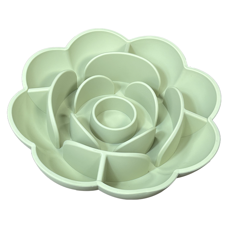 New Portable Dog Bowl Pet Feeder Licking Silicone Dog Bowl Slow Feeder Flower