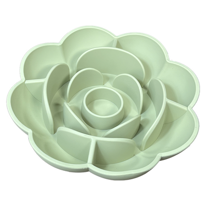 New Portable Dog Bowl Pet Feeder Licking Silicone Dog Bowl Slow Feeder Flower