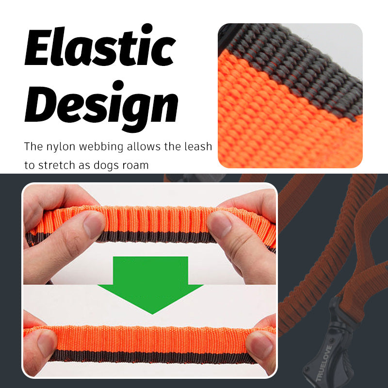 Pet dog leash with elastic cushioning suitable for outdoor activities such as running and waist tying