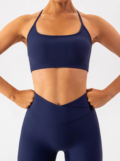 Tight fitting quick drying yoga clothes for training running beautiful back sports underwear for women
