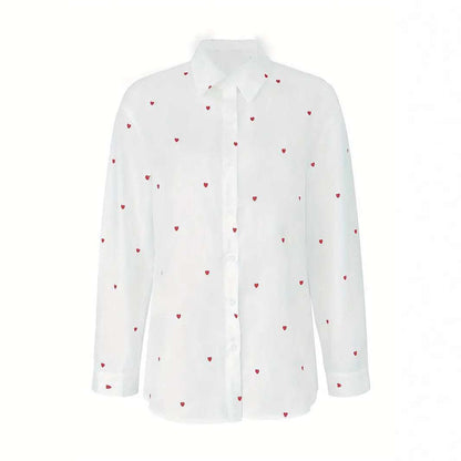 Heart Printing Long Sleeve Shirt
